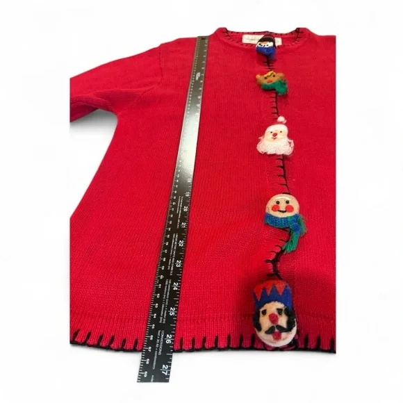 Vintage Lemon Grass ladies’ size XL Red Christmas Cardigan - Picture 6 of 9